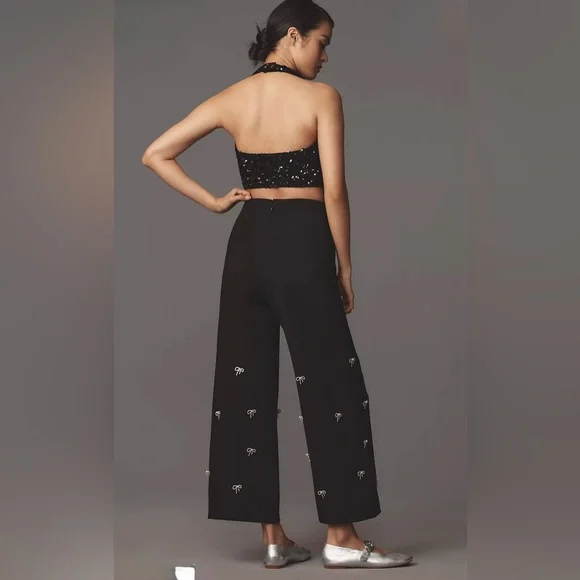 3-The Colette Cropped Wide-Leg Pants by Maeve: Bow Edition - Picture 4 of 7